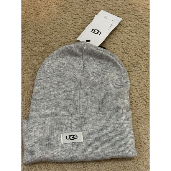 NWT UGG Men’s Oversize Cuff Beanie Knit Hat Light Gray O/S 17541 - Picture 1 of 6